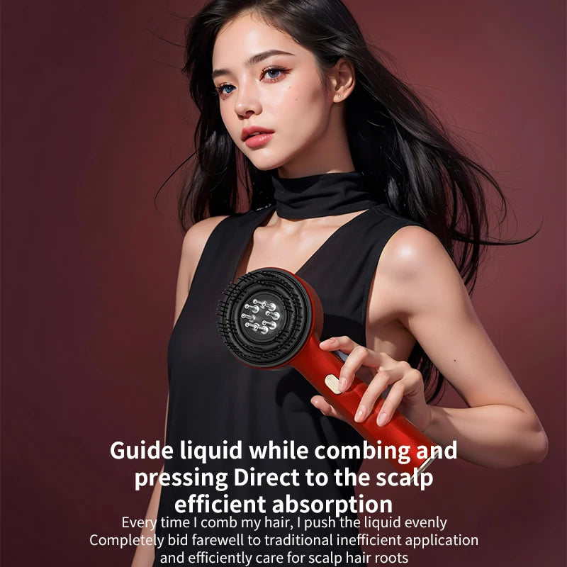 Electric Scalp Massager with Red Light Therapy – Hair Growth & Relaxation Comb