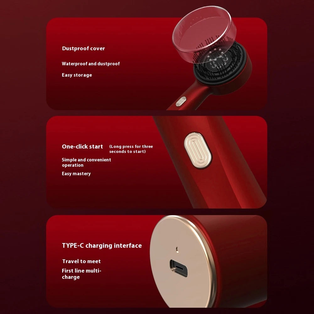 Electric Scalp Massager with Red Light Therapy – Hair Growth & Relaxation Comb