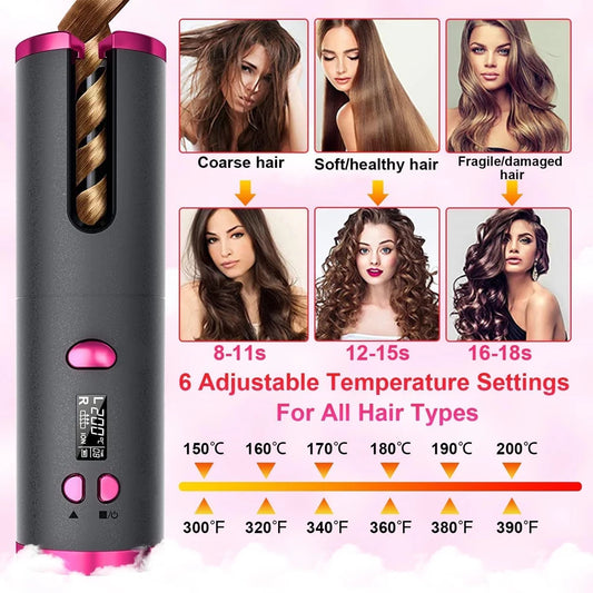Cordless automatic curler