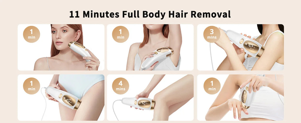 9-Level Ice-Cooling IPL Hair Remover – Painless, Permanent Smooth Skin at Home