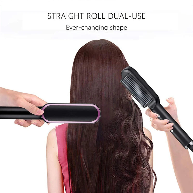 High Quality Electric Straighten Hair Brush Professional Curler Straightener Comb Fashion Fast Heating Ceramic Hair Straightener
