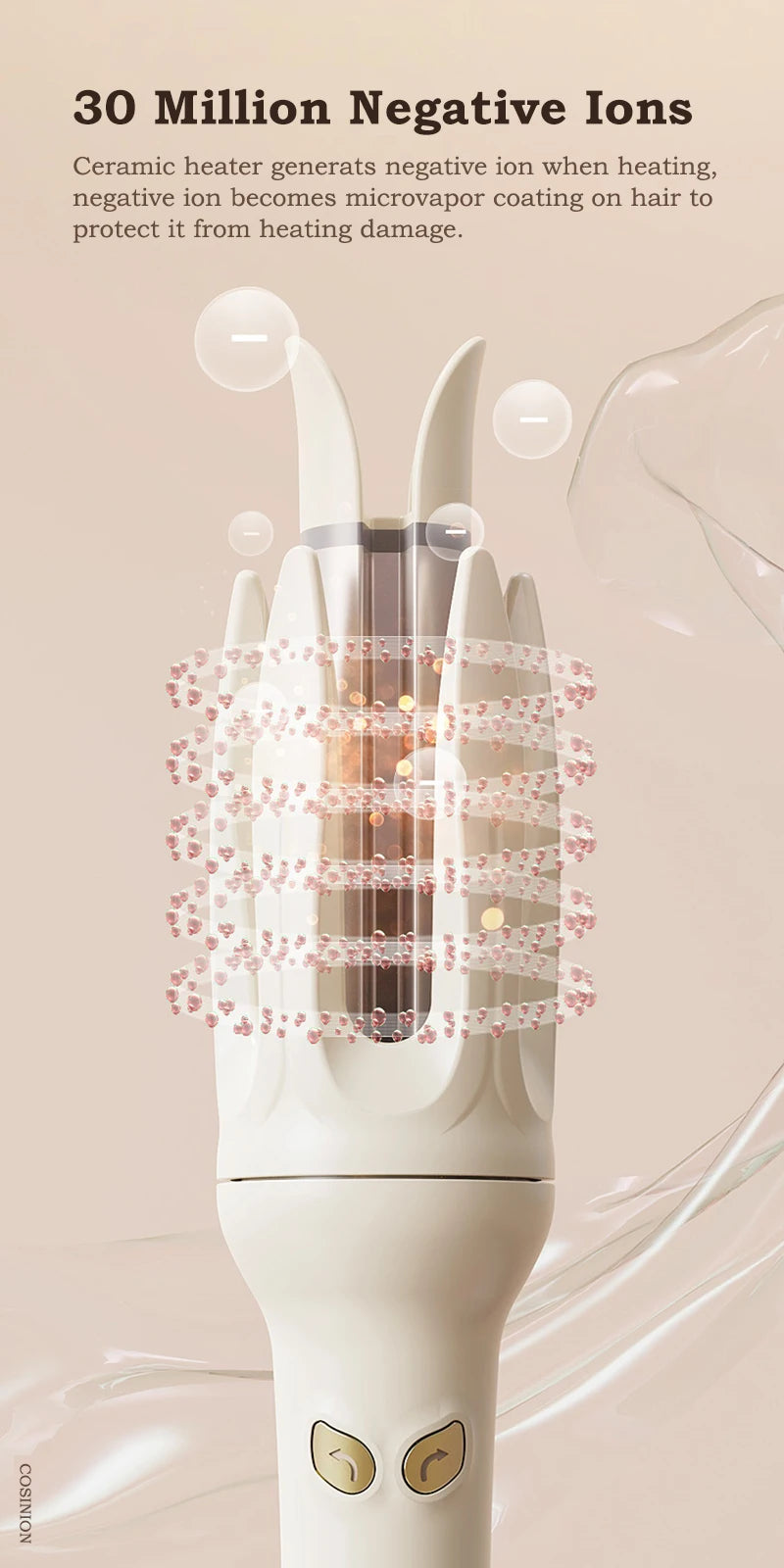 Automatic Hair Curler 28mm Negative Ions Electric Ceramic Curling Hair Stick Rotating Curl Waves Anti-Tangle Curling Iron Styler