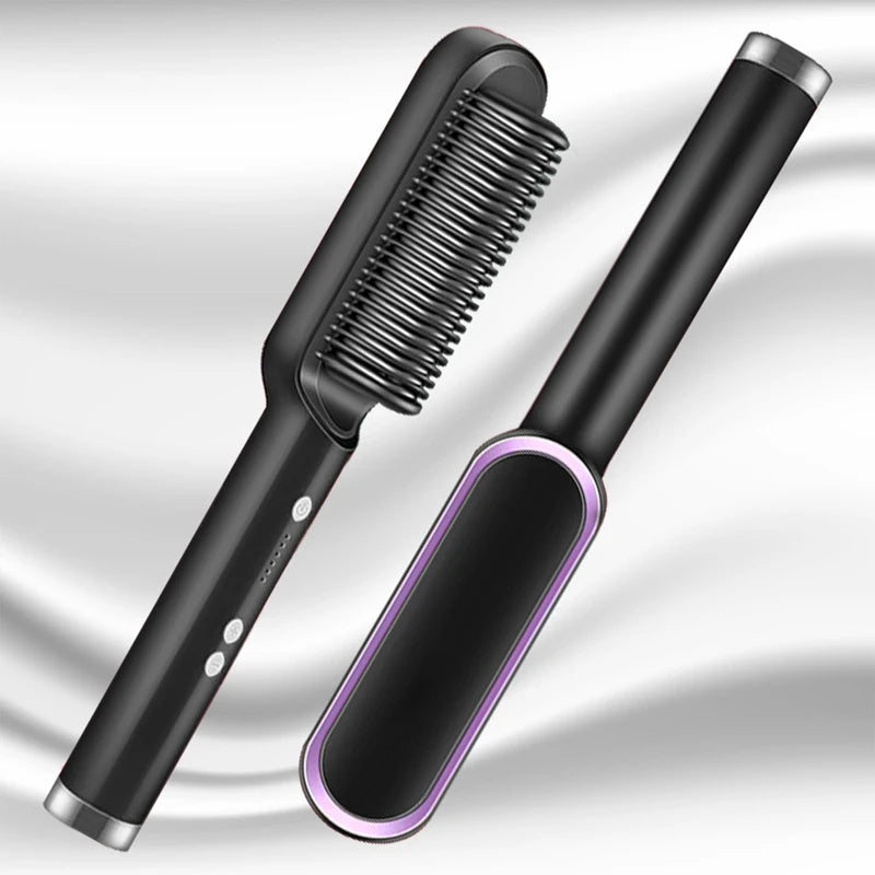 High Quality Electric Straighten Hair Brush Professional Curler Straightener Comb Fashion Fast Heating Ceramic Hair Straightener