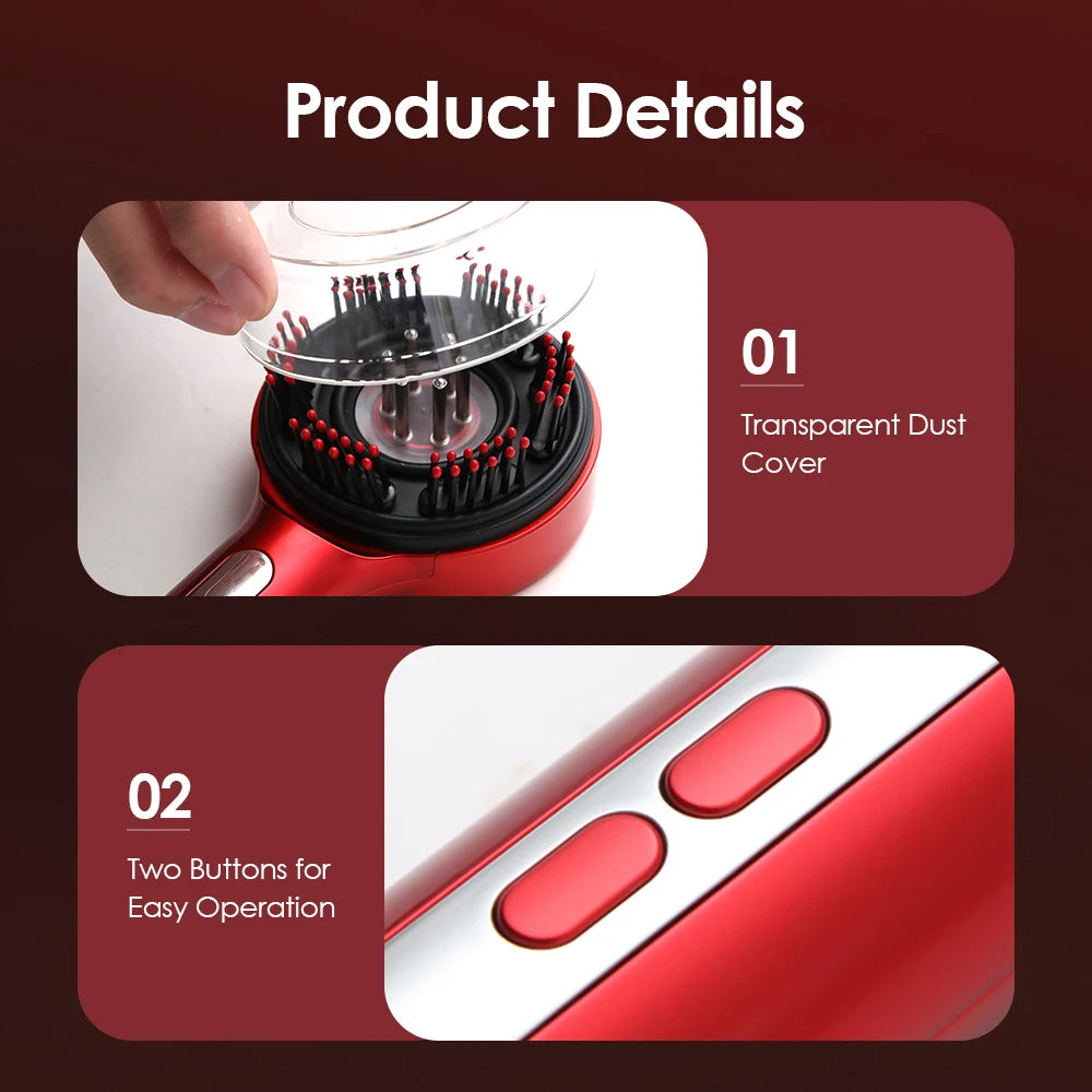 Electric Scalp Massager with Red Light Therapy – Hair Growth & Relaxation Comb