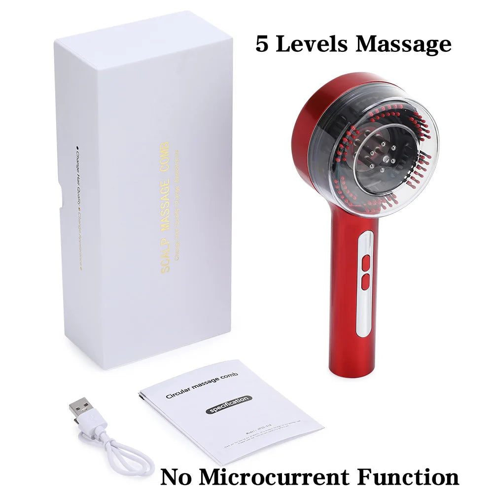 Electric Micro-current Massage Comb 660nm Red Light Hair Care Comb Kneading Relax Head Scalp Massager Blood Circulation