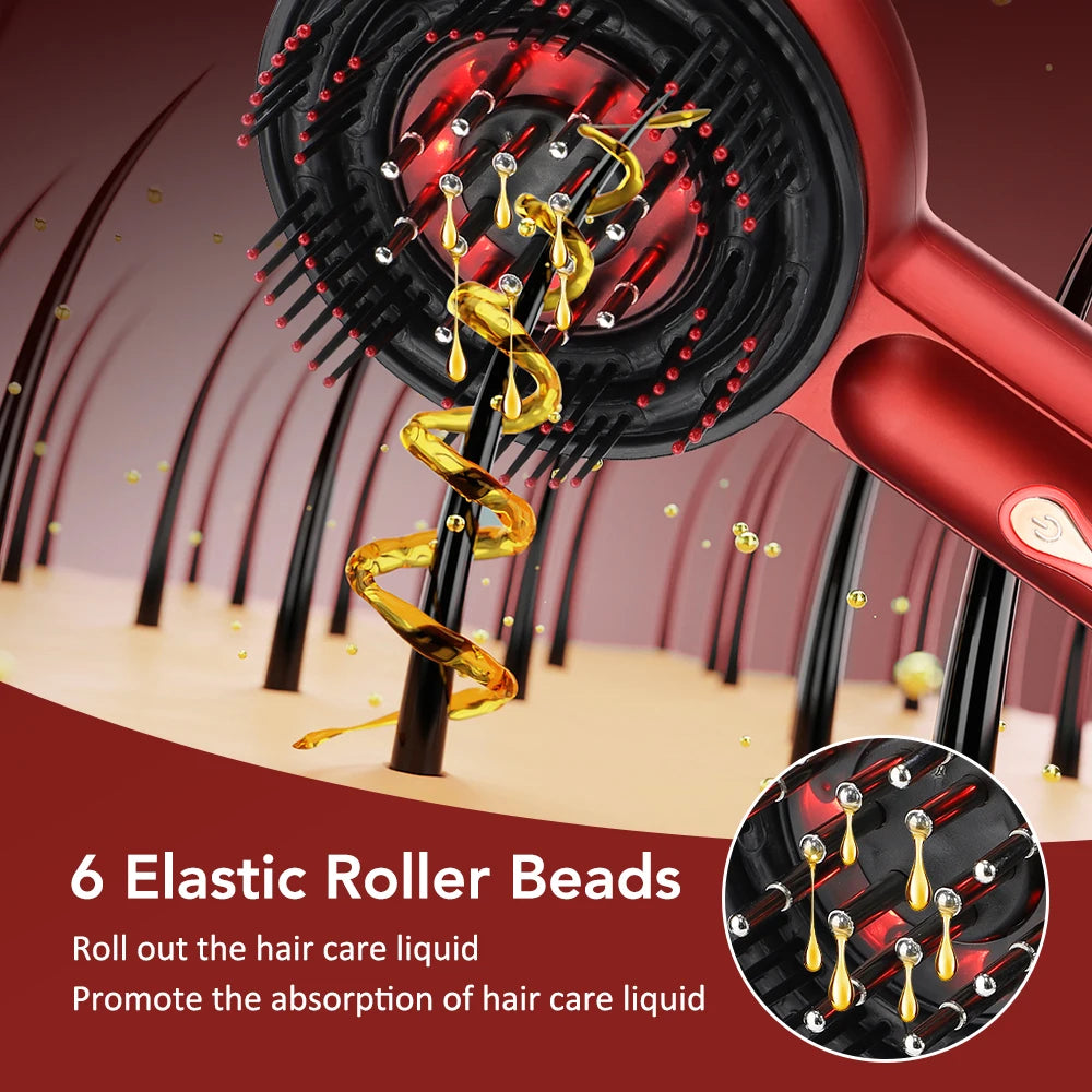 Electric Scalp Massager with Red Light Therapy – Hair Growth & Relaxation Comb