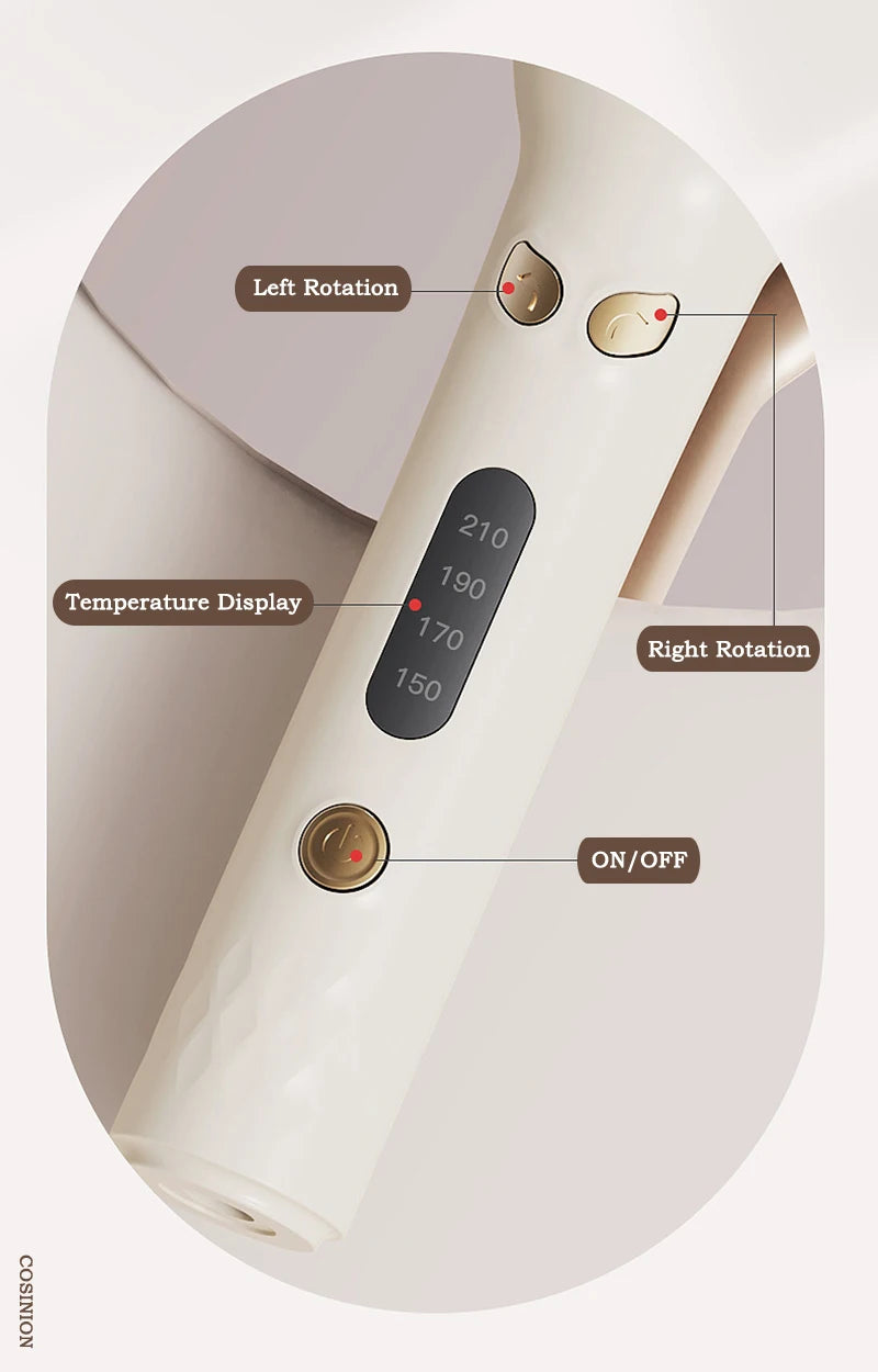 Automatic Hair Curler 28mm Negative Ions Electric Ceramic Curling Hair Stick Rotating Curl Waves Anti-Tangle Curling Iron Styler