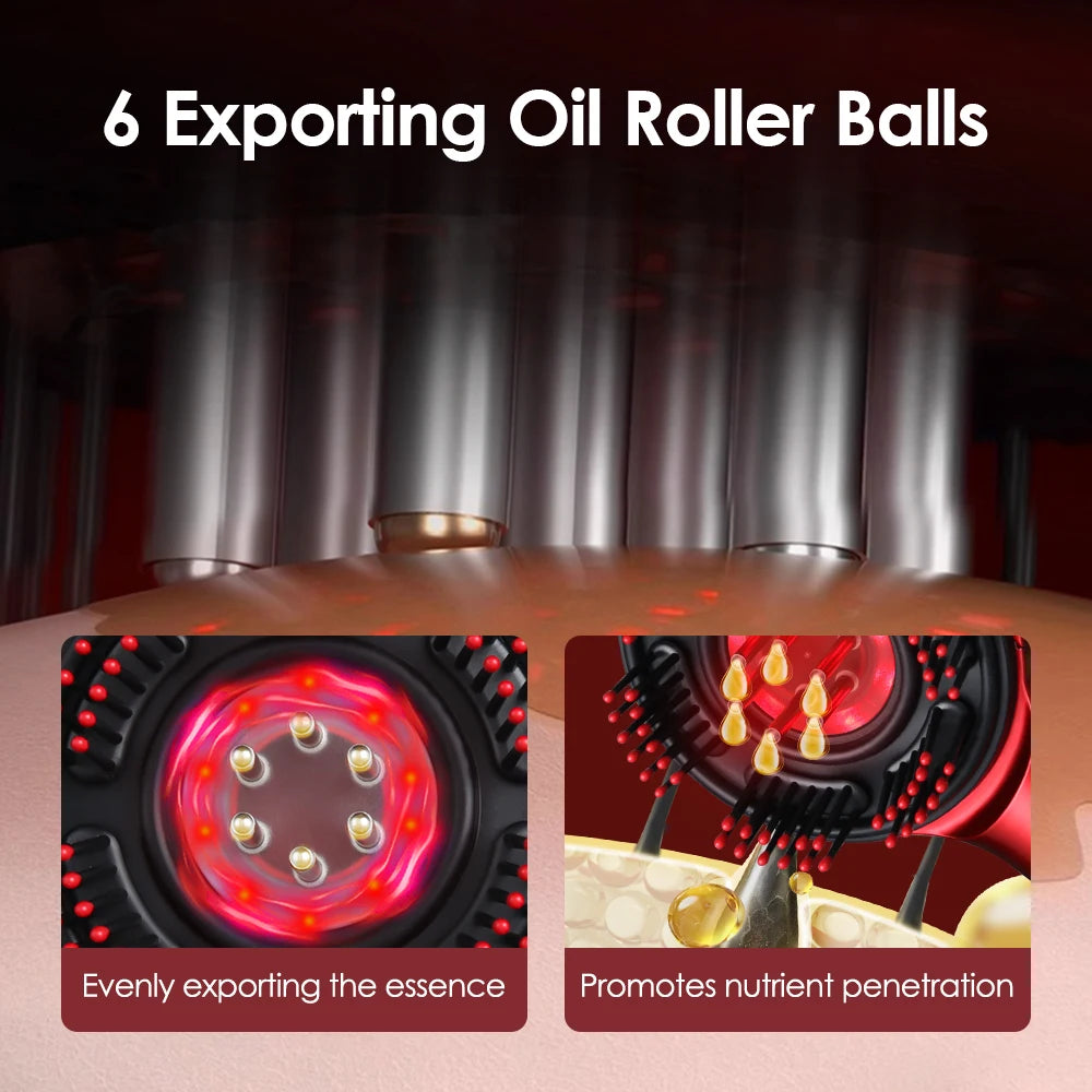 Electric Scalp Massager with Red Light Therapy – Hair Growth & Relaxation Comb