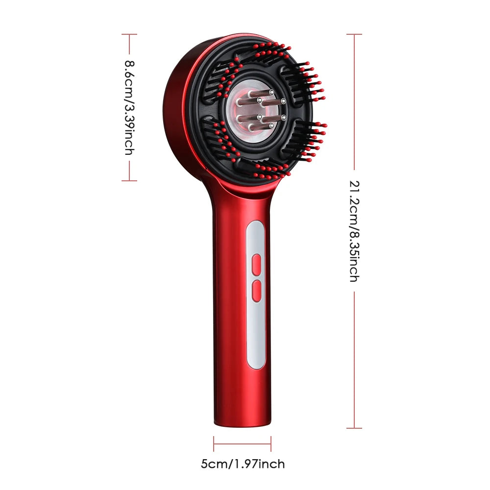 Electric Scalp Massager with Red Light Therapy – Hair Growth & Relaxation Comb